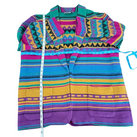 Eagle River Aztec Wool Jacket 16 Vintage Southwest Cardigan Western Boho (Flaw) - Picture 7 of 8